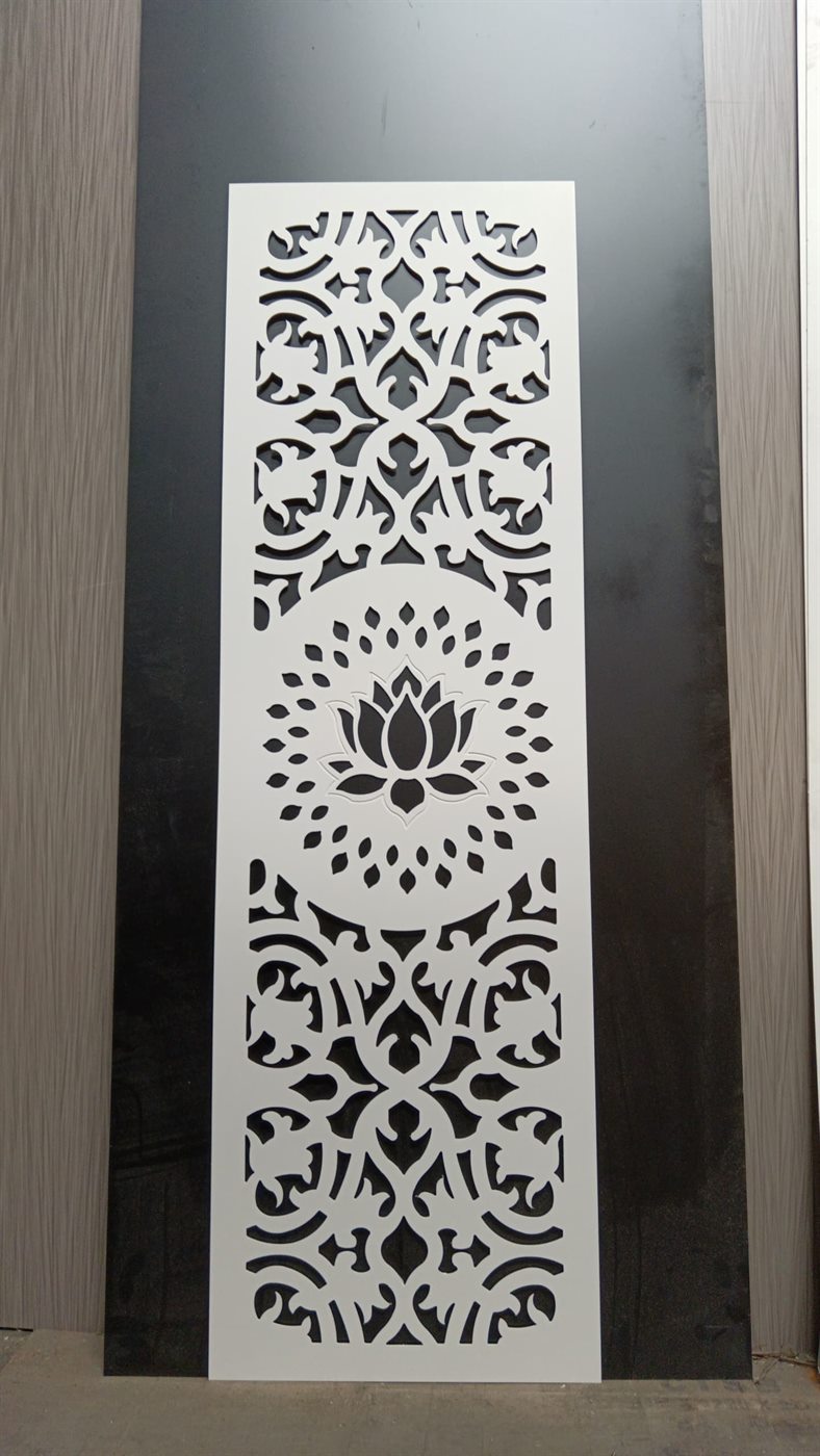 Finished white CNC cut panel